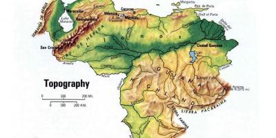 Kartta topografinen venezuela