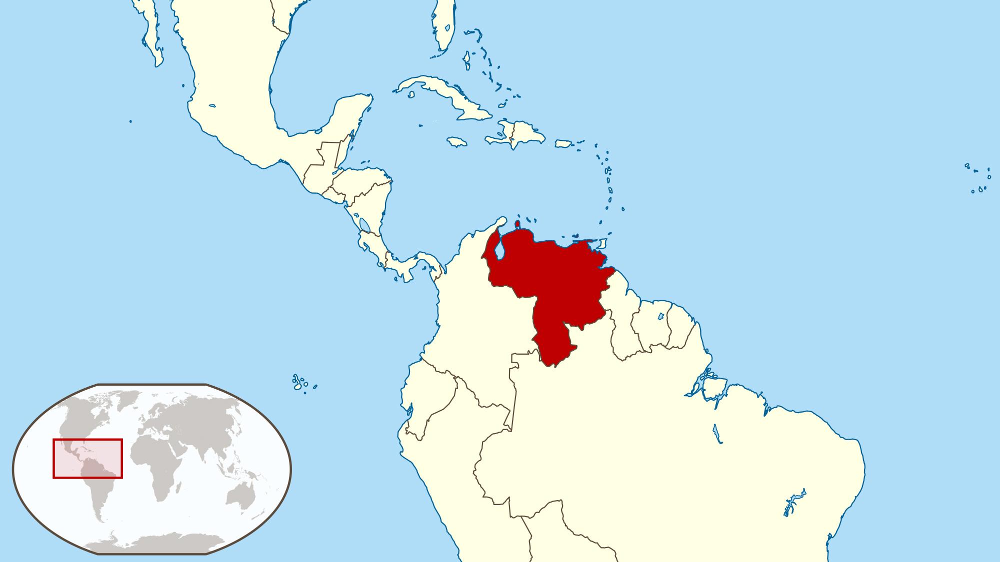 Venezuelan kartta etelä-amerikka - Venezuela kartta etelä-amerikka (Etelä- Amerikka - Amerikka)