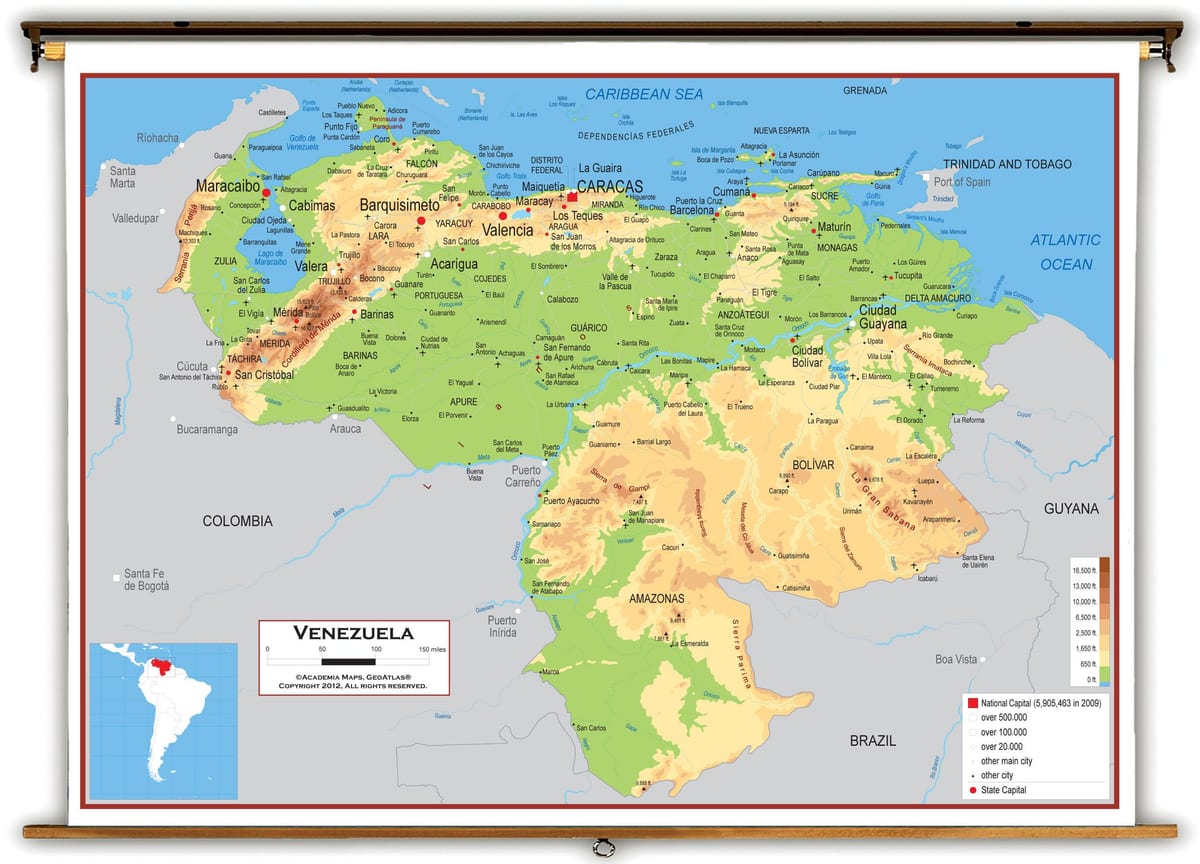 kartta venezuela korkeus