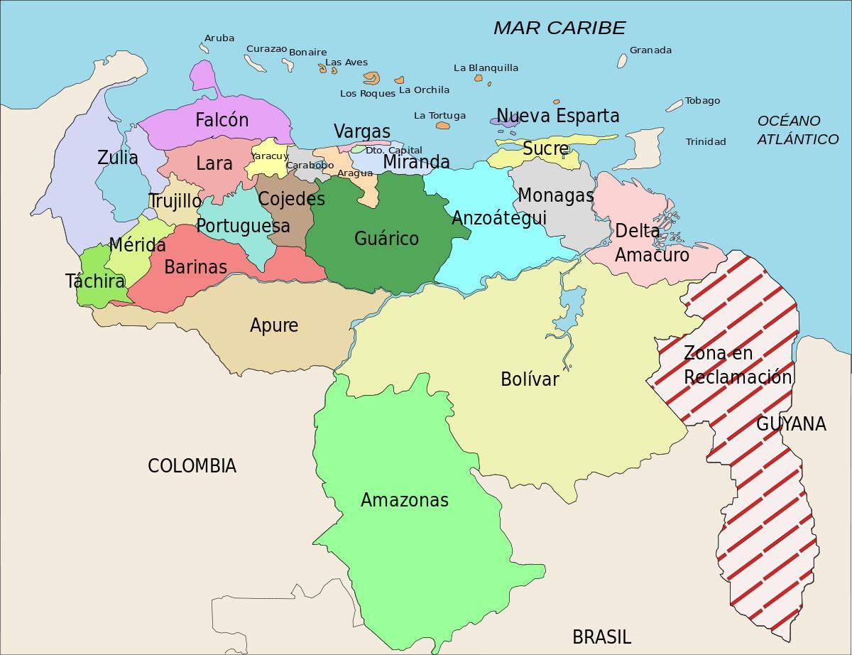 kartta valtiot venezuela