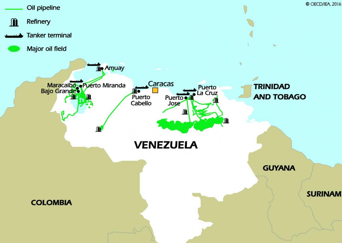 venezuelan öljyvarat kartta